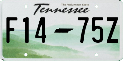 TN license plate F1475Z