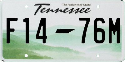 TN license plate F1476M