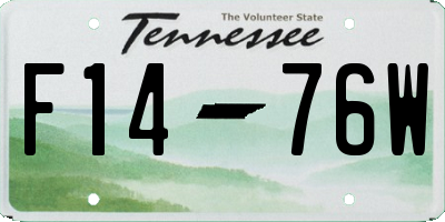 TN license plate F1476W