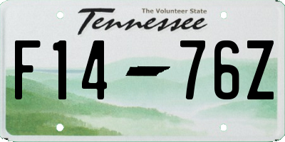 TN license plate F1476Z