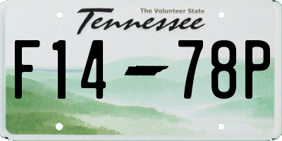 TN license plate F1478P