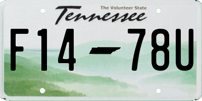 TN license plate F1478U
