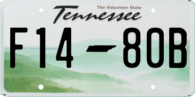 TN license plate F1480B