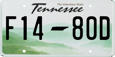 TN license plate F1480D