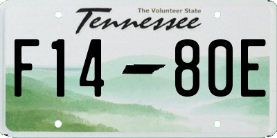 TN license plate F1480E