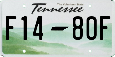 TN license plate F1480F