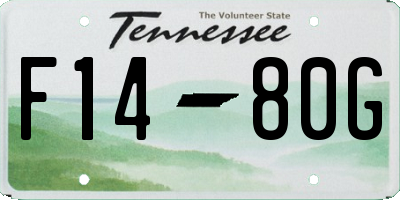 TN license plate F1480G