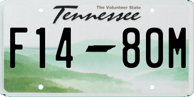 TN license plate F1480M