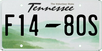 TN license plate F1480S