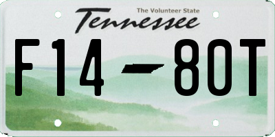 TN license plate F1480T