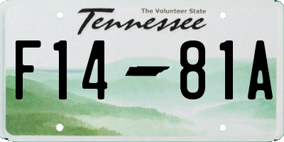 TN license plate F1481A