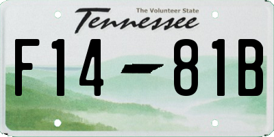 TN license plate F1481B
