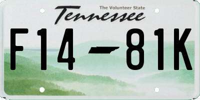 TN license plate F1481K