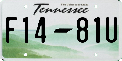 TN license plate F1481U