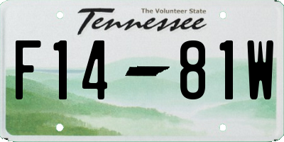 TN license plate F1481W