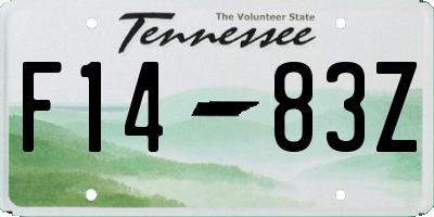 TN license plate F1483Z