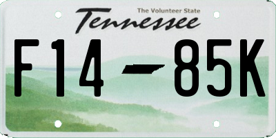 TN license plate F1485K