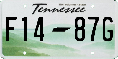 TN license plate F1487G