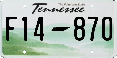 TN license plate F1487O