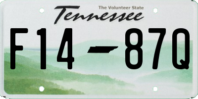 TN license plate F1487Q