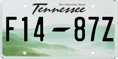 TN license plate F1487Z