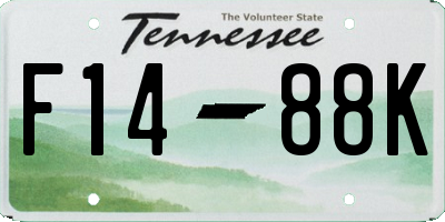TN license plate F1488K