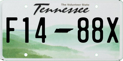 TN license plate F1488X