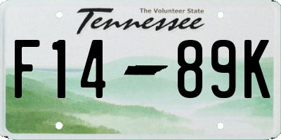 TN license plate F1489K