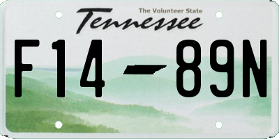 TN license plate F1489N