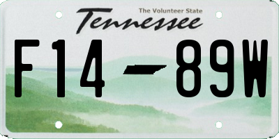 TN license plate F1489W