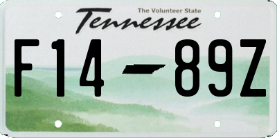 TN license plate F1489Z