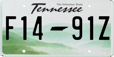 TN license plate F1491Z