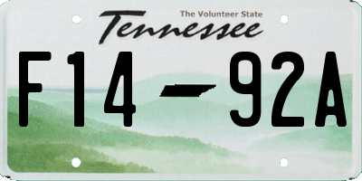 TN license plate F1492A
