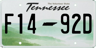 TN license plate F1492D