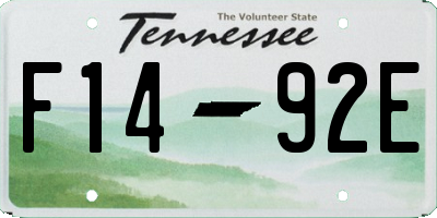TN license plate F1492E