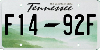 TN license plate F1492F