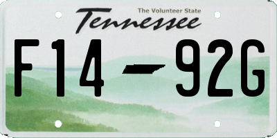 TN license plate F1492G
