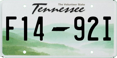 TN license plate F1492I