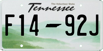 TN license plate F1492J