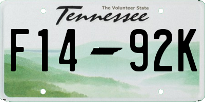 TN license plate F1492K