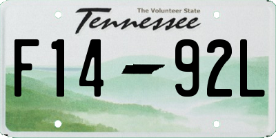 TN license plate F1492L