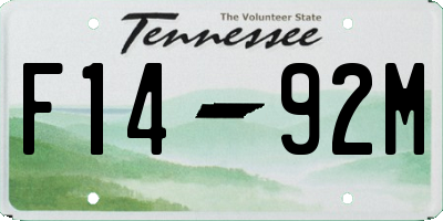 TN license plate F1492M