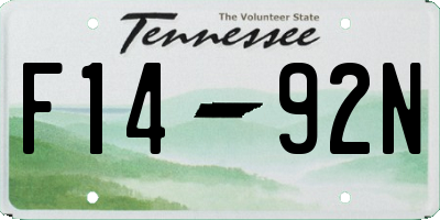 TN license plate F1492N