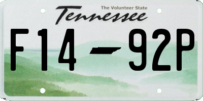 TN license plate F1492P
