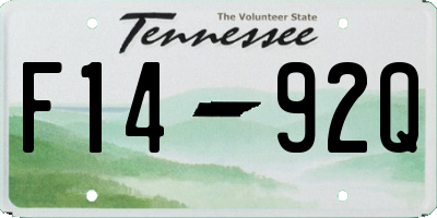 TN license plate F1492Q
