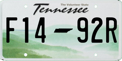 TN license plate F1492R