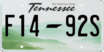 TN license plate F1492S