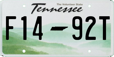 TN license plate F1492T
