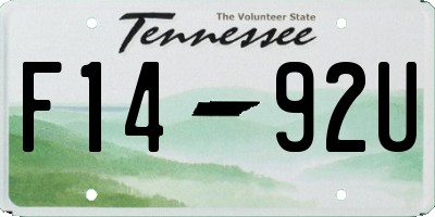 TN license plate F1492U