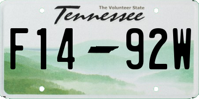 TN license plate F1492W